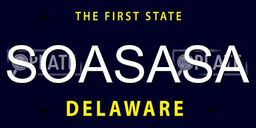 SOASASA Delaware License Plate