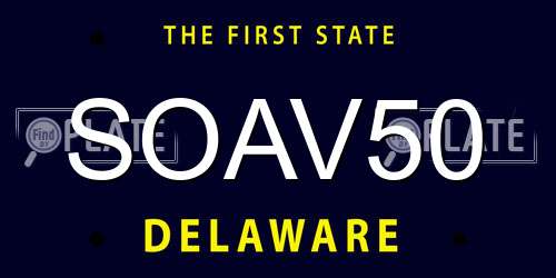 SOAV50 Delaware License Plate