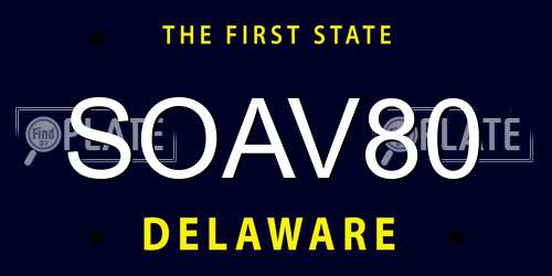 SOAV80 Delaware License Plate