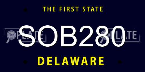 SOB280 Delaware License Plate