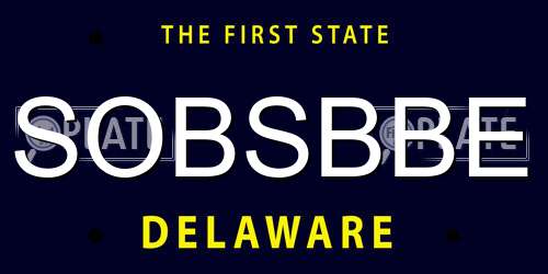 SOBSBBE Delaware License Plate