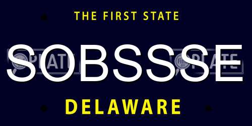 SOBSSSE Delaware License Plate