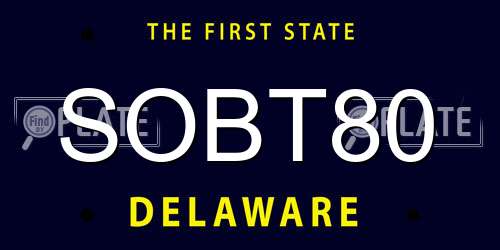 SOBT80 Delaware License Plate