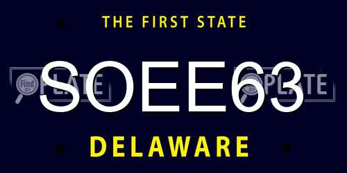 SOEE63 Delaware License Plate