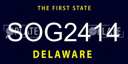 SOG2414 Delaware License Plate