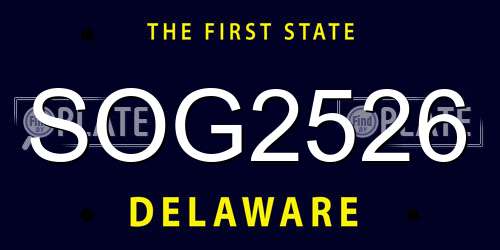 SOG2526 Delaware License Plate