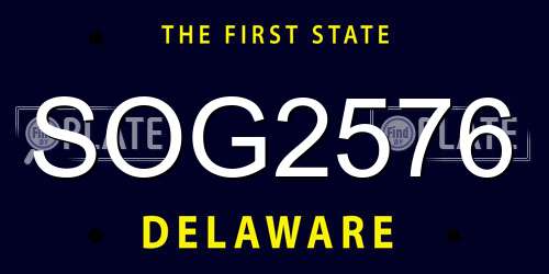 SOG2576 Delaware License Plate