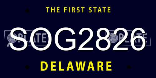 SOG2826 Delaware License Plate