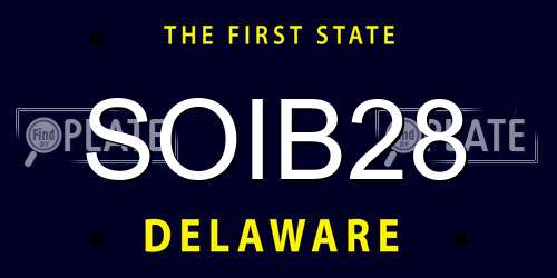 SOIB28 Delaware License Plate