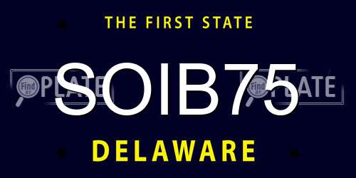 SOIB75 Delaware License Plate