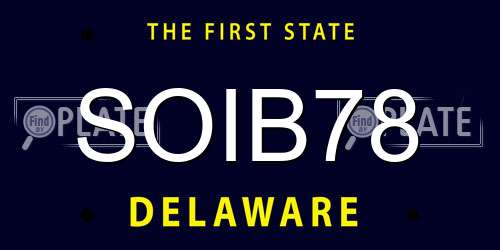 SOIB78 Delaware License Plate