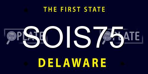 SOIS75 Delaware License Plate