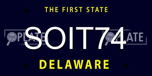 SOIT74 Delaware License Plate