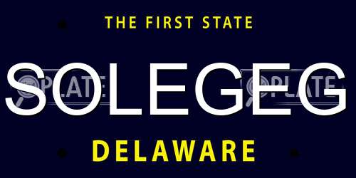 SOLEGEG Delaware License Plate