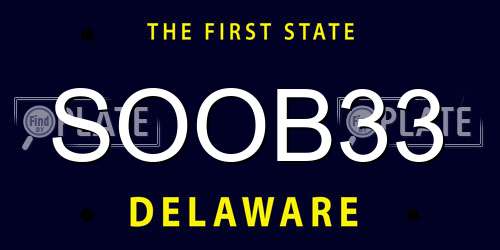 SOOB33 Delaware License Plate