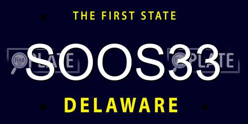 SOOS33 Delaware License Plate