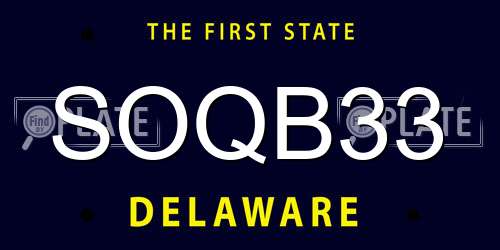 SOQB33 Delaware License Plate