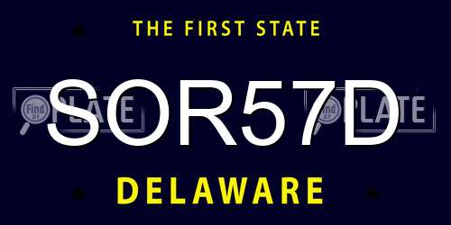 SOR57D Delaware License Plate