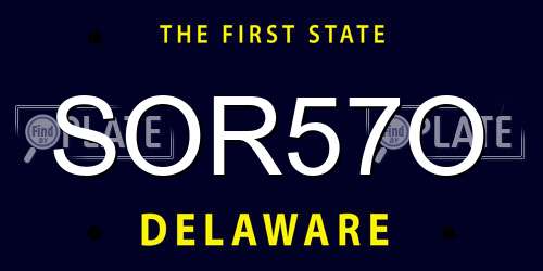 SOR57O Delaware License Plate