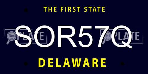 SOR57Q Delaware License Plate