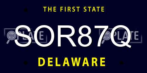 SOR87Q Delaware License Plate
