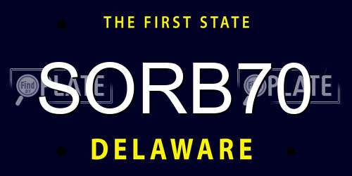 SORB70 Delaware License Plate