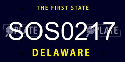 SOS0217 Delaware License Plate