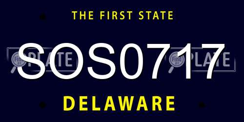 SOS0717 Delaware License Plate