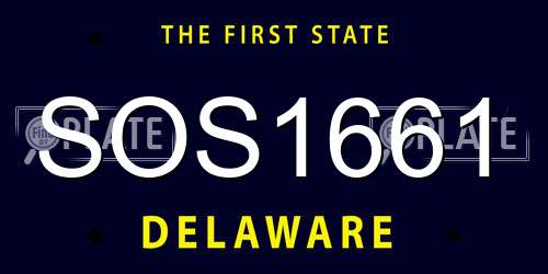 SOS1661 Delaware License Plate