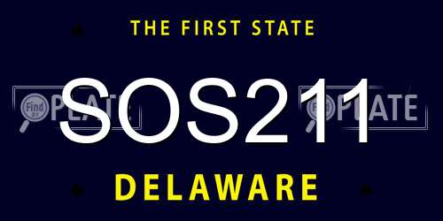 SOS211 Delaware License Plate