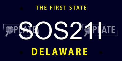 SOS21I Delaware License Plate