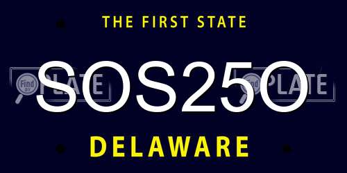 SOS25O Delaware License Plate