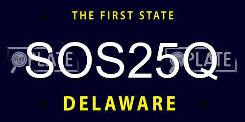 SOS25Q Delaware License Plate