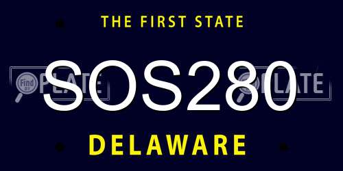SOS280 Delaware License Plate