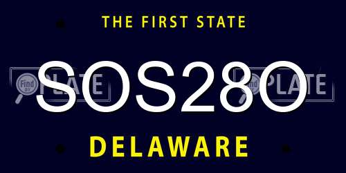 SOS28O Delaware License Plate