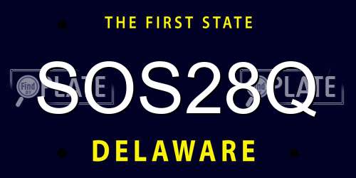 SOS28Q Delaware License Plate
