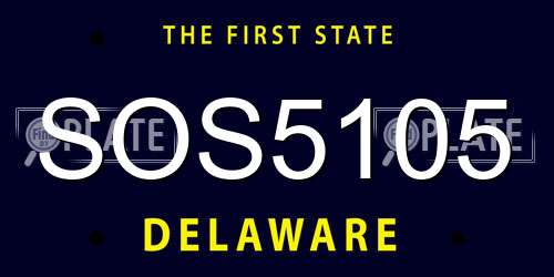 SOS5105 Delaware License Plate