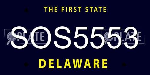 SOS5553 Delaware License Plate