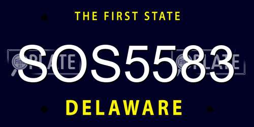 SOS5583 Delaware License Plate