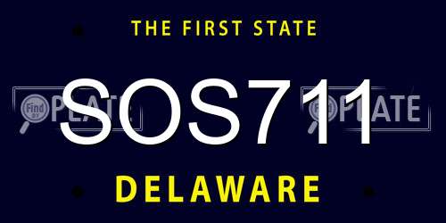 SOS711 Delaware License Plate
