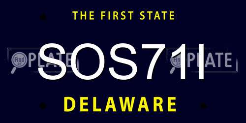 SOS71I Delaware License Plate