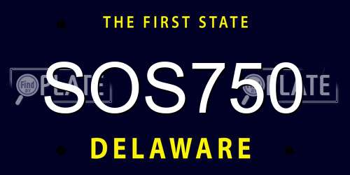 SOS750 Delaware License Plate