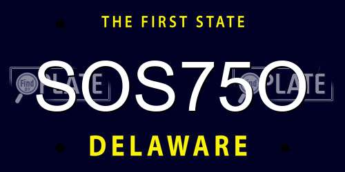 SOS75O Delaware License Plate