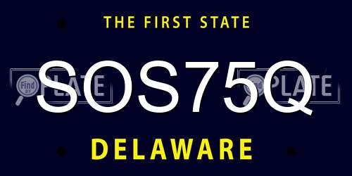 SOS75Q Delaware License Plate