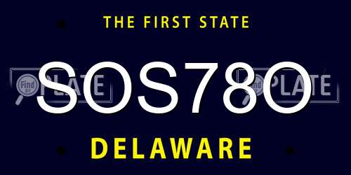 SOS78O Delaware License Plate