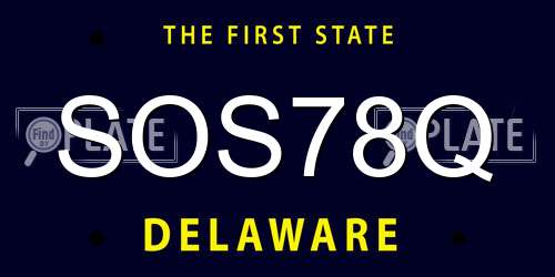 SOS78Q Delaware License Plate