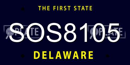 SOS8105 Delaware License Plate