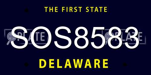 SOS8583 Delaware License Plate