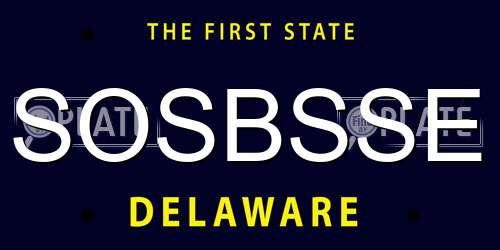SOSBSSE Delaware License Plate