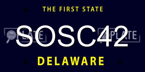 SOSC42 Delaware License Plate